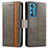 Custodia Portafoglio In Pelle Cover con Supporto S02D per Motorola Moto Edge 30 5G Grigio