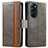 Custodia Portafoglio In Pelle Cover con Supporto S02D per Motorola Moto Edge X30 5G Grigio