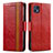 Custodia Portafoglio In Pelle Cover con Supporto S02D per Motorola Moto G50 5G Rosso