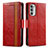 Custodia Portafoglio In Pelle Cover con Supporto S02D per Motorola MOTO G52 Rosso