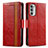 Custodia Portafoglio In Pelle Cover con Supporto S02D per Motorola Moto G52j 5G Rosso