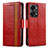 Custodia Portafoglio In Pelle Cover con Supporto S02D per OnePlus Nord 2T 5G Rosso