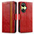 Custodia Portafoglio In Pelle Cover con Supporto S02D per OnePlus Nord CE 3 Lite 5G Rosso