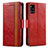 Custodia Portafoglio In Pelle Cover con Supporto S02D per Samsung Galaxy A51 4G Rosso