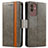 Custodia Portafoglio In Pelle Cover con Supporto S02D per Samsung Galaxy M13 5G Grigio