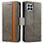 Custodia Portafoglio In Pelle Cover con Supporto S02D per Samsung Galaxy M33 5G Grigio