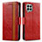 Custodia Portafoglio In Pelle Cover con Supporto S02D per Samsung Galaxy M33 5G Rosso