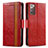 Custodia Portafoglio In Pelle Cover con Supporto S02D per Samsung Galaxy Note 20 5G Rosso