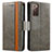 Custodia Portafoglio In Pelle Cover con Supporto S02D per Samsung Galaxy S20 FE (2022) 5G Grigio