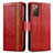 Custodia Portafoglio In Pelle Cover con Supporto S02D per Samsung Galaxy S20 FE (2022) 5G Rosso