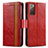 Custodia Portafoglio In Pelle Cover con Supporto S02D per Samsung Galaxy S20 FE 5G Rosso