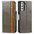 Custodia Portafoglio In Pelle Cover con Supporto S02D per Samsung Galaxy S22 Plus 5G Grigio