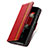 Custodia Portafoglio In Pelle Cover con Supporto S02D per Samsung Galaxy Z Fold3 5G Rosso