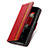 Custodia Portafoglio In Pelle Cover con Supporto S02D per Samsung Galaxy Z Fold4 5G Rosso