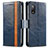 Custodia Portafoglio In Pelle Cover con Supporto S02D per Sony Xperia Ace II