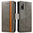 Custodia Portafoglio In Pelle Cover con Supporto S02D per Sony Xperia Ace II