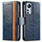 Custodia Portafoglio In Pelle Cover con Supporto S02D per Xiaomi Mi 12 5G Blu
