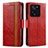 Custodia Portafoglio In Pelle Cover con Supporto S02D per Xiaomi Mi 13T Pro 5G Rosso