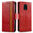 Custodia Portafoglio In Pelle Cover con Supporto S02D per Xiaomi Poco M2 Pro Rosso