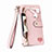 Custodia Portafoglio In Pelle Cover con Supporto S03D per Apple iPhone 13 Pro Rosa