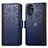 Custodia Portafoglio In Pelle Cover con Supporto S03D per Motorola Moto G 5G (2022) Blu
