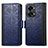 Custodia Portafoglio In Pelle Cover con Supporto S03D per OnePlus Nord 2T 5G Blu