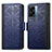Custodia Portafoglio In Pelle Cover con Supporto S03D per Oppo A56S 5G Blu