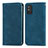 Custodia Portafoglio In Pelle Cover con Supporto S04D per Huawei Honor X10 Max 5G Blu