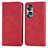 Custodia Portafoglio In Pelle Cover con Supporto S04D per Huawei Honor X7b Rosso