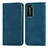 Custodia Portafoglio In Pelle Cover con Supporto S04D per Huawei P40 Blu