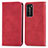 Custodia Portafoglio In Pelle Cover con Supporto S04D per Huawei P40 Rosso