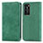 Custodia Portafoglio In Pelle Cover con Supporto S04D per Huawei P40 Verde