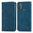 Custodia Portafoglio In Pelle Cover con Supporto S04D per Motorola Moto E20 Blu