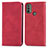 Custodia Portafoglio In Pelle Cover con Supporto S04D per Motorola Moto E20 Rosso
