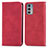 Custodia Portafoglio In Pelle Cover con Supporto S04D per Motorola Moto Edge 20 5G Rosso