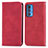 Custodia Portafoglio In Pelle Cover con Supporto S04D per Motorola Moto Edge 20 Pro 5G Rosso