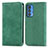 Custodia Portafoglio In Pelle Cover con Supporto S04D per Motorola Moto Edge 20 Pro 5G Verde