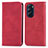 Custodia Portafoglio In Pelle Cover con Supporto S04D per Motorola Moto Edge Plus (2022) 5G Rosso