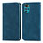 Custodia Portafoglio In Pelle Cover con Supporto S04D per Motorola Moto G22 Blu
