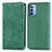Custodia Portafoglio In Pelle Cover con Supporto S04D per Motorola Moto G31 Verde