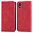 Custodia Portafoglio In Pelle Cover con Supporto S04D per Samsung Galaxy A01 Core Rosso