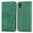 Custodia Portafoglio In Pelle Cover con Supporto S04D per Samsung Galaxy A01 Core Verde