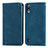 Custodia Portafoglio In Pelle Cover con Supporto S04D per Samsung Galaxy A10 Blu