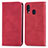 Custodia Portafoglio In Pelle Cover con Supporto S04D per Samsung Galaxy A40 Rosso