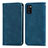 Custodia Portafoglio In Pelle Cover con Supporto S04D per Samsung Galaxy A41 Blu