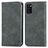 Custodia Portafoglio In Pelle Cover con Supporto S04D per Samsung Galaxy A41 Grigio