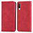 Custodia Portafoglio In Pelle Cover con Supporto S04D per Samsung Galaxy A70 Rosso