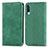 Custodia Portafoglio In Pelle Cover con Supporto S04D per Samsung Galaxy A70 Verde