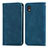 Custodia Portafoglio In Pelle Cover con Supporto S04D per Samsung Galaxy M01 Core Blu