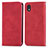 Custodia Portafoglio In Pelle Cover con Supporto S04D per Samsung Galaxy M01 Core Rosso